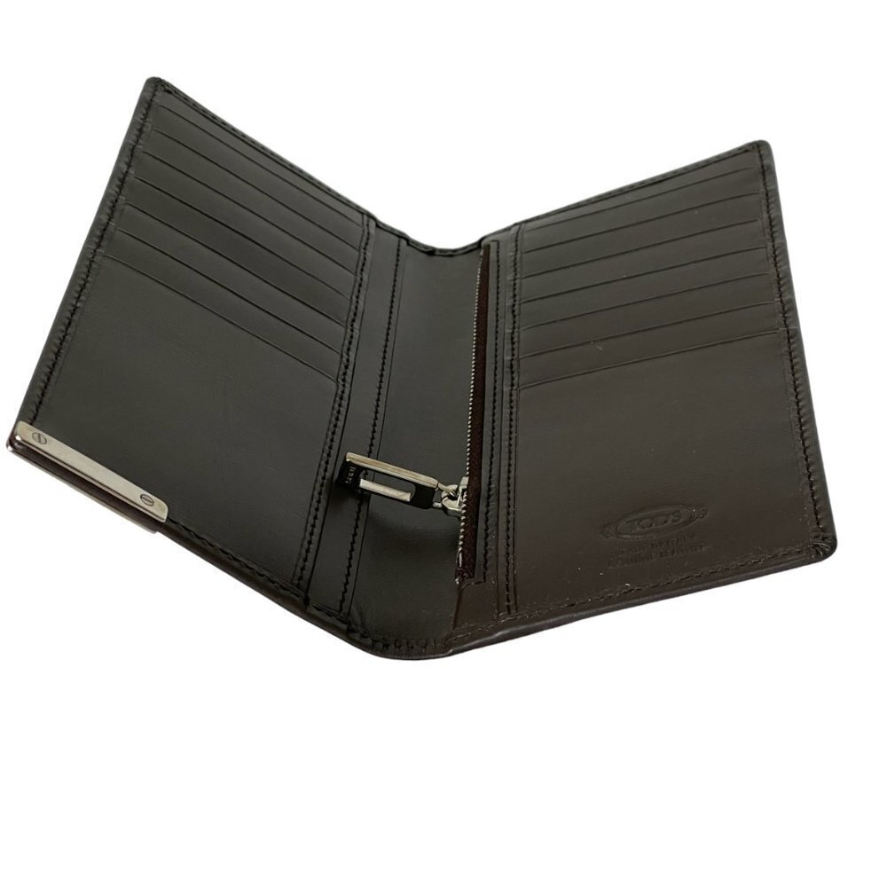 Tod's Italy Brown Barretta MET Leather‎ Vertical Wallet, XAMBRRB7449PULS81 - Picture 10 of 11